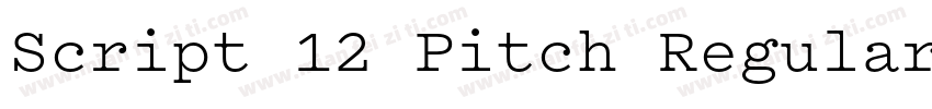 Script 12 Pitch Regular字体转换